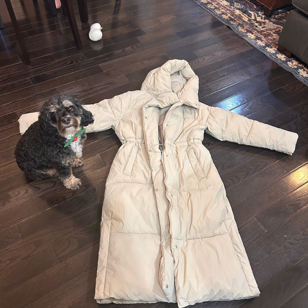 A New Day Beige Long Puffer Jacket